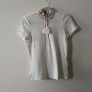 Cream Fitted Button Down Polo Shirt